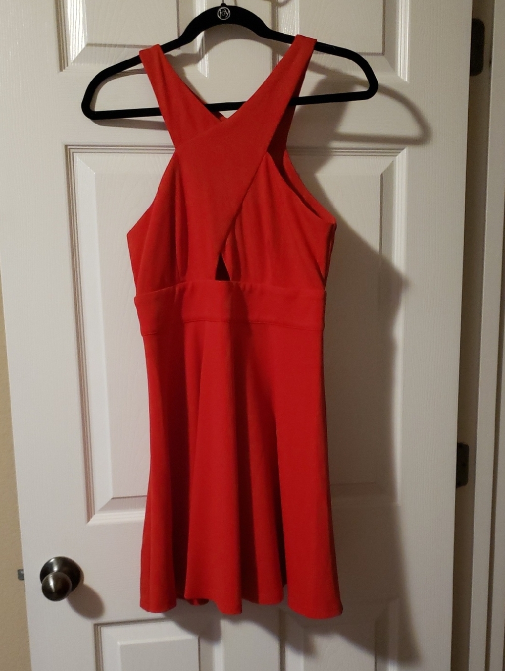 Lulus "So Sophisticated" Red Cutout Skater Dress Size Medium